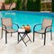 Patio Bistro Armchairs 2 Pack Stackable Steel Outdoor Brown Black